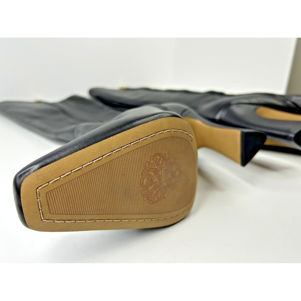 Vince Camuto Boots Bennidy 2 Women 9M Wide Calf Black Leather 4" Flare‎ Heel - Picture 4 of 8